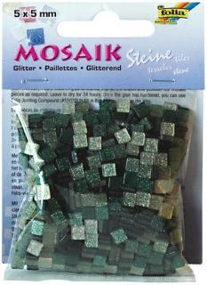 Mozaika třpytivá 5x5mm - zelená