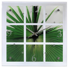 Nástěnné hodiny Palm Leaf, skleněné