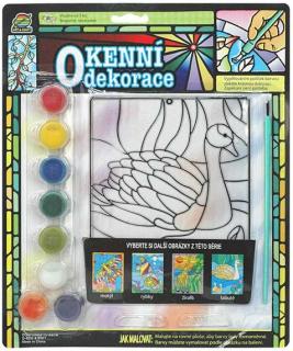 Okenní dekorace - labuť