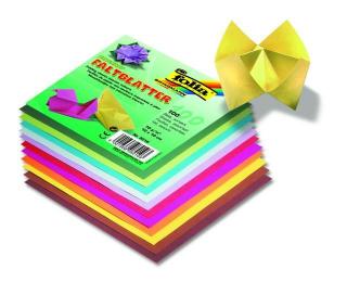 Papíry na skládání Origami, 100 listů, 15x15 cm, 70g – mix barev