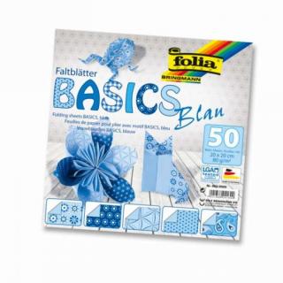 Papíry na skládání Origami, 50 listů, 10x10 cm, 80g – modré