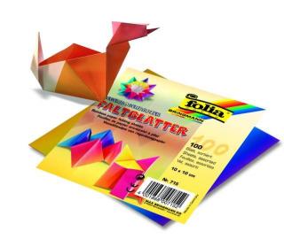 Papíry na skládání Origami - duhové, 100 listů, 10x10 cm, 70g