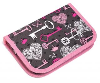 Penál Topgal - Školní pouzdro CHI 907 H - Pink - Klíč k srdci