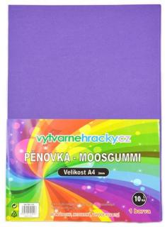 Pěnovka moosgummi - fialová, 10 ks, A4 - cca 2 mm