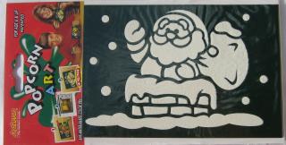 Popcorn obrázek vánoční - Santa v komíně