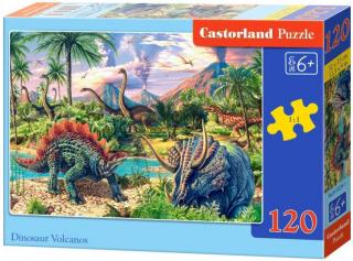 Puzzle 120 dílků - Dinosauří vulkán