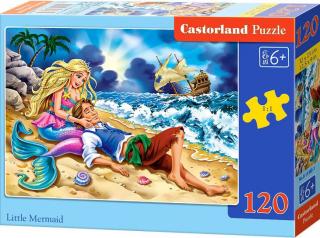 Puzzle 120 dílků - Malá mořská víla a princ