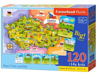 Puzzle 120 dílků  Malovaná mapa České republiky