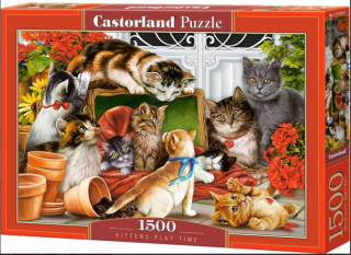 Puzzle 1500 dílků - Čas kočičích her