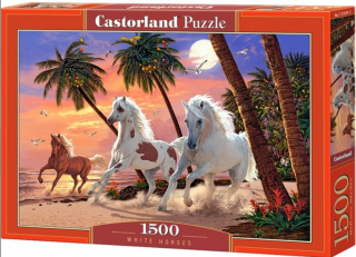 Puzzle 1500 dílků-Koně na pláži