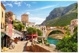 Puzzle 1500 dílků - Staré město v Mostaru