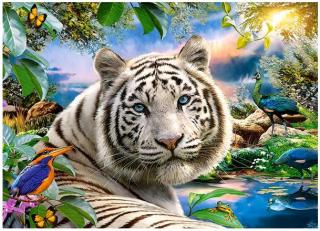 Puzzle 180 dílků - Bílý tygr za soumraku
