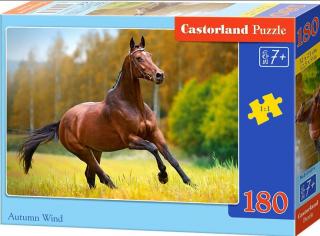 Puzzle 180 dílků - Hnědý kůň - podzimní vítr