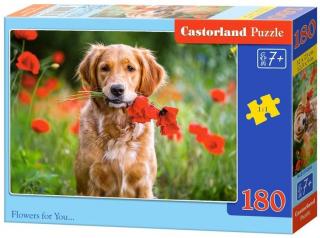 Puzzle 180 dílků - Květiny pro tebe - Labrador