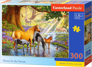 Puzzle 300 dílků - Koně v říčce