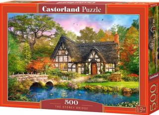 Puzzle 500 dílků- Domeček s kamenným mostem