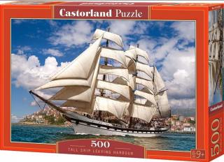 Puzzle 500 dílků- Loď opouštějící přístav
