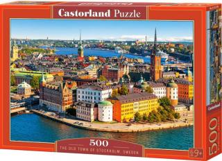 Puzzle 500 dílků- Staré Město ve Stockholmu, Švédsko