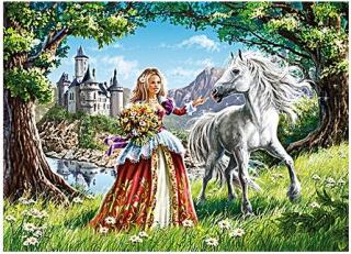 Puzzle 60 dílků - Princezna a bílý kůň