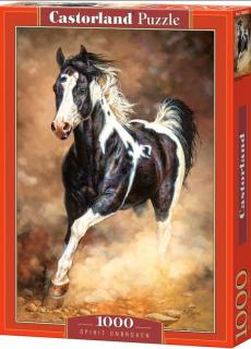 Puzzle Castorland 1000 dílků - Černobílý kůň v běhu