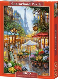 Puzzle Castorland 1000 dílků - Jarní květiny, Paříž
