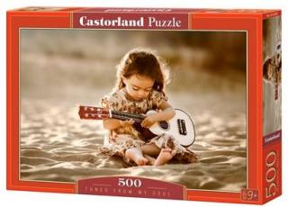 Puzzle Castorland 500 dílků - Holčička v písku s kytarou
