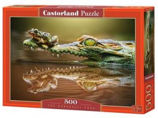 Puzzle Castorland 500 dílků - Odvážná žába a krokodýl