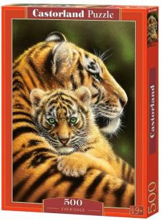 Puzzle Castorland 500 dílků - tygr a tygřík v objetí