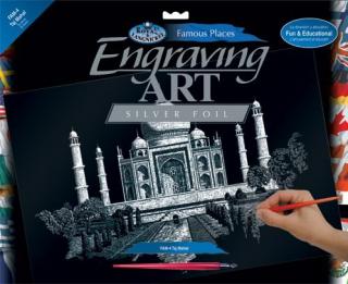 Seškrabovací obrázek stříbrný 30x40cm - Taj Mahal