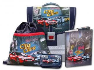 Školní aktovka Emipo Ergonomic - City Cars set 4-dílný