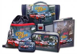 Školní aktovka Emipo Ergonomic - City Cars set 5-dílný