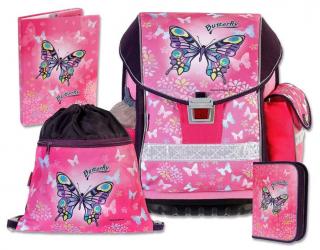 Školní batoh Emipo ERGO TWO - Butterfly set 4-dílný