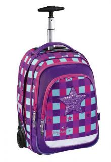 Školní batoh na kolečkách - Trolley Baggymax Pink Star