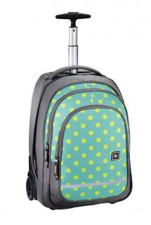 Školní batoh s kolečky, Trolley All Out, Mint Dots