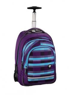 Školní batoh s kolečky, Trolley All Out, Summer Check Purple