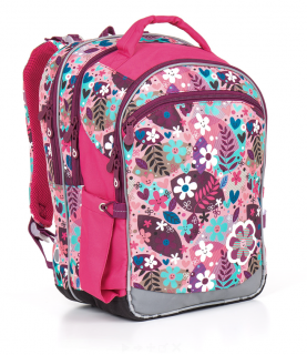 Školní batoh Topgal CHI 845 H - Pink Květy
