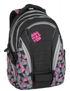Studentský školní batoh Bagmaster BAG 7 C BLACK/PINK/GREY
