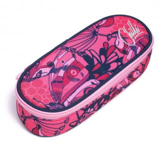 Topgal - Školní pouzdro CHI 900 H - Pink  Květy a motýl