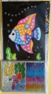 Třpytivý mozaikový obrázek - ryba
