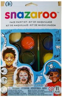 Velká sada obličejových barev - tygr, zebra a pirát