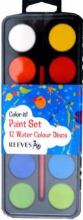 Vodové barvy - 12 barev se štětcem
