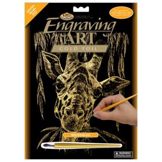 Vyškrabovací obrázek zlatý 25x20cm - Žirafa