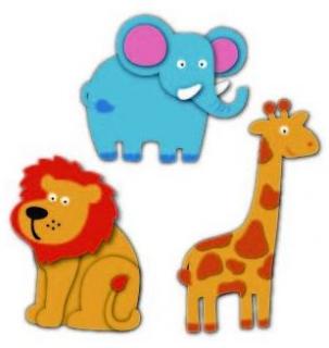 Výtvarná sada Pěnová žirafa, slon, lev