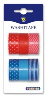 Washi ozdobná páska červená a modrá