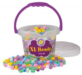 Zažehlovací korálky - maxi XL v kbelíčku- 950ks pastelové