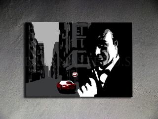Maľovaný POP ART obraz na stenu James Bond