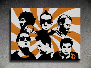 Malovaný POP ART obraz na stěnu Linkin Park 1 dílný 80x60 cm