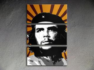Ručne maľovaný POP Art Che Guevara 3 dielny 80x120cm