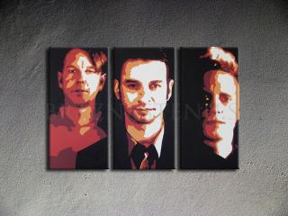 Ručne maľovaný POP Art Depeche Mode 3 dielny 120x80cm