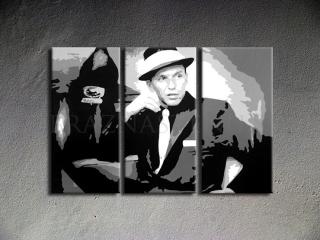 Ručne maľovaný POP Art Frank Sinatra 3 dielny 120x80cm